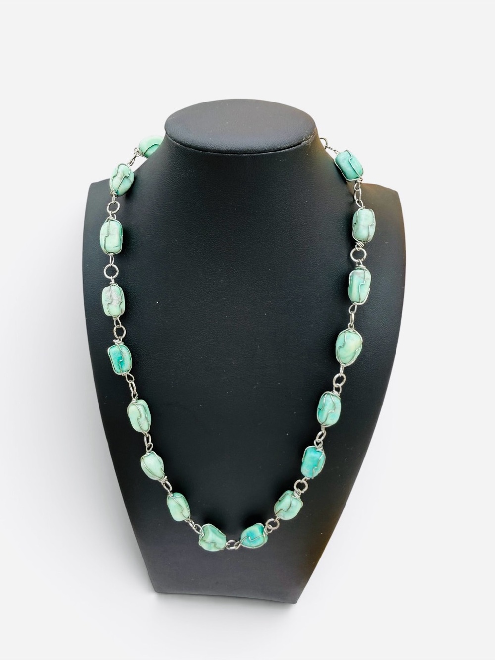 Vintage Best Caged Stone Silver-Tone Necklace